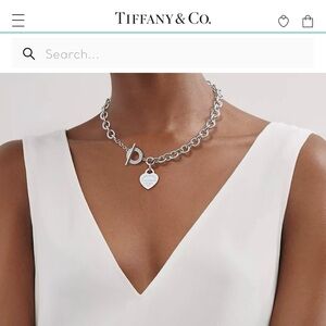 Return to Tiffany Heart Toggle Necklace in Sterling Silver 925